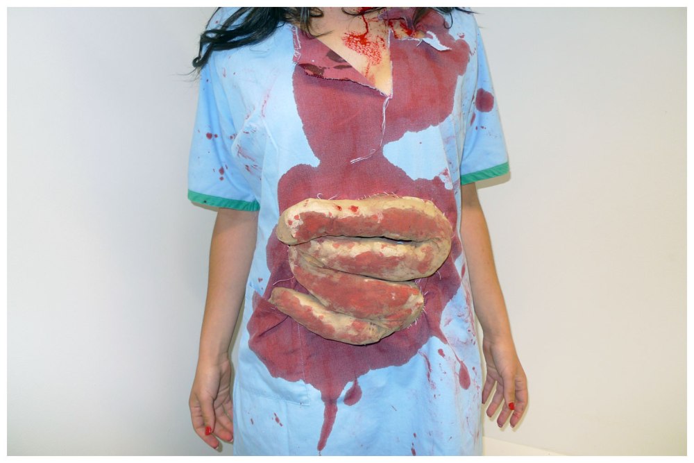 Bloody intestines close up